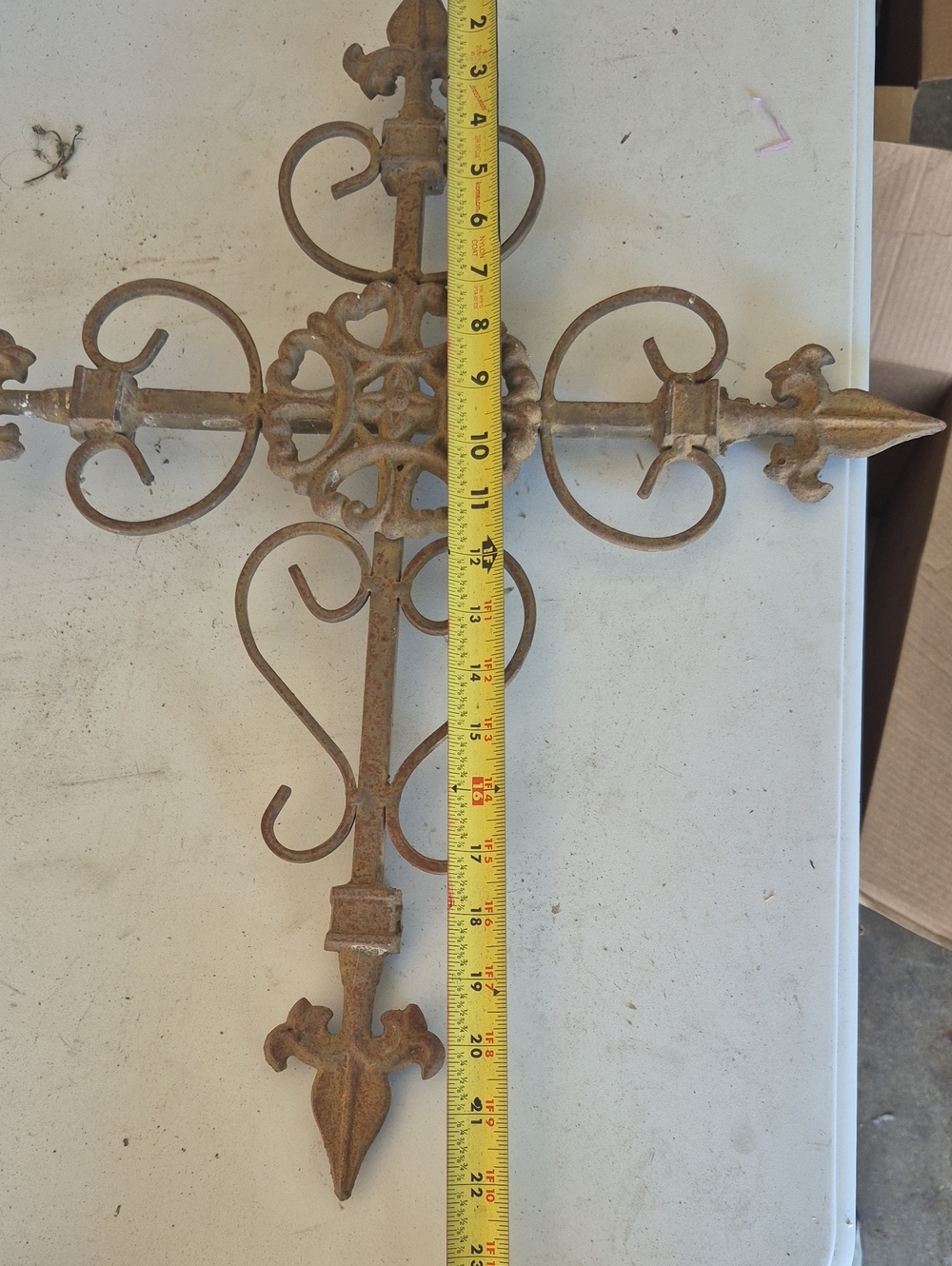 Antique Rustic Brown Iron Wall Cross - Decorative Home Wall Decor